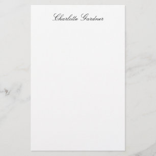 Simple plain creative stylish unique modern white stationery