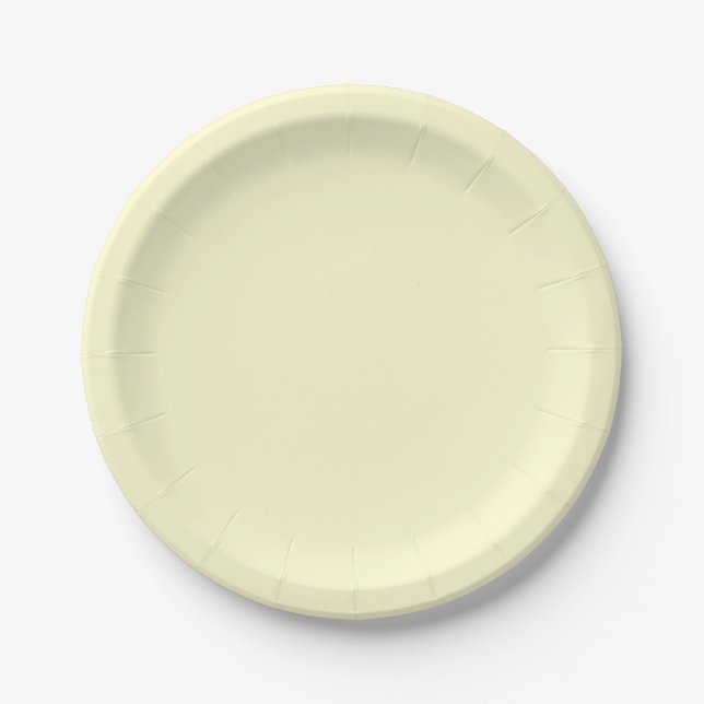 SIMPLE PLAIN CUSTOM NAME WEDDING BIRTHDAY LEMON PAPER PLATE (Front)