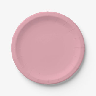 SIMPLE PLAIN CUSTOM NAME WEDDING BIRTHDAY PALEPINK PAPER PLATE