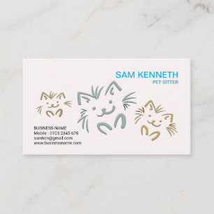 Simple Plain Cute Doggies Pet Sitter Business Card
