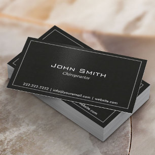 Simple Plain Dark Chiropractor Business Card