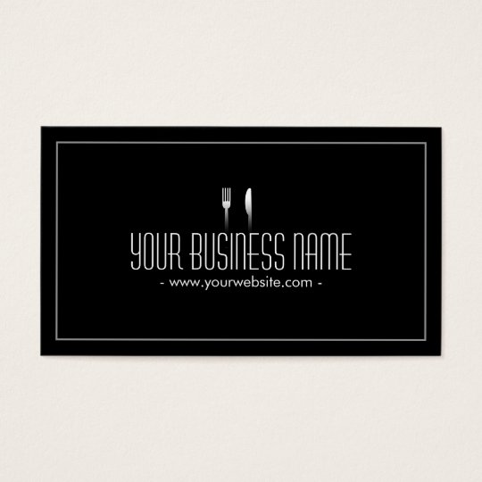 Simple Plain Dark Dining/Catering Business card