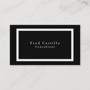 Simple Plain Elegant Black White Modern Business Card