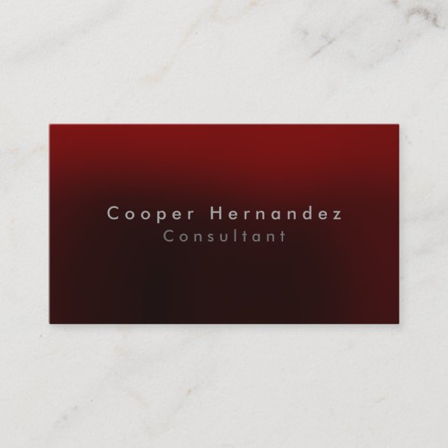 Simple Plain Elegant Brownish Red Minimalist Business Card (Front)