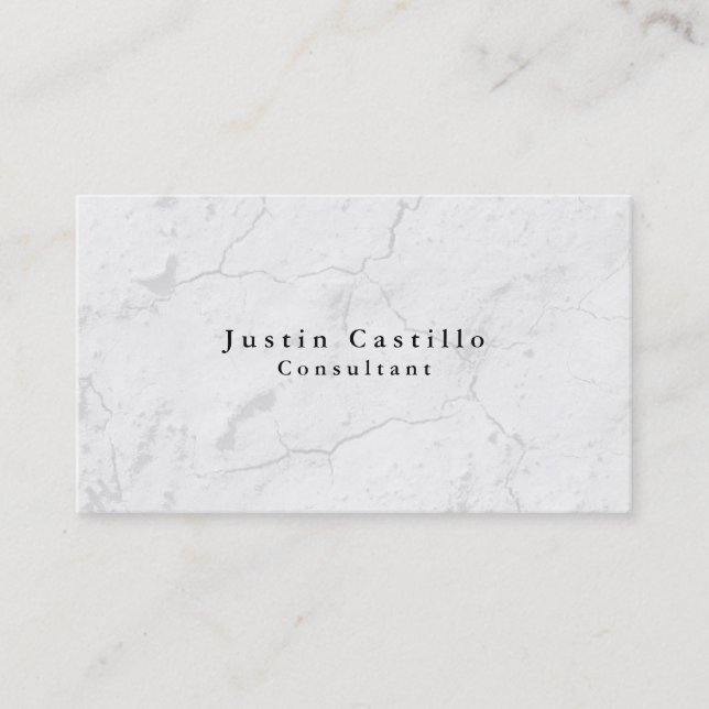 Simple Plain Elegant Grey Modern Business Card (Front)