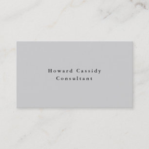 Simple Plain Elegant Light Grey Minimalist Modern Business Card
