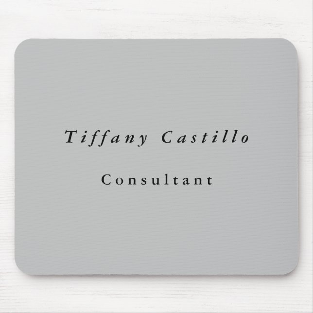 Simple Plain Elegant Minimalist Modern Grey Mouse Mat (Front)