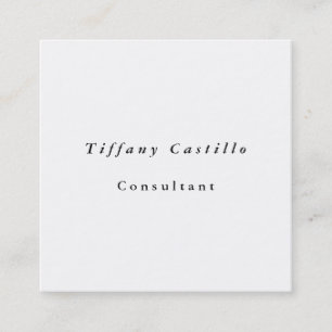 Simple Plain Elegant Minimalist Modern Square Business Card