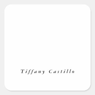 Simple Plain Elegant Modern Square Sticker