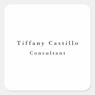 Simple Plain Elegant Modern Square Sticker