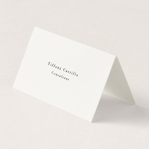 Simple Plain Elegant Signature Cream Modern Business Card