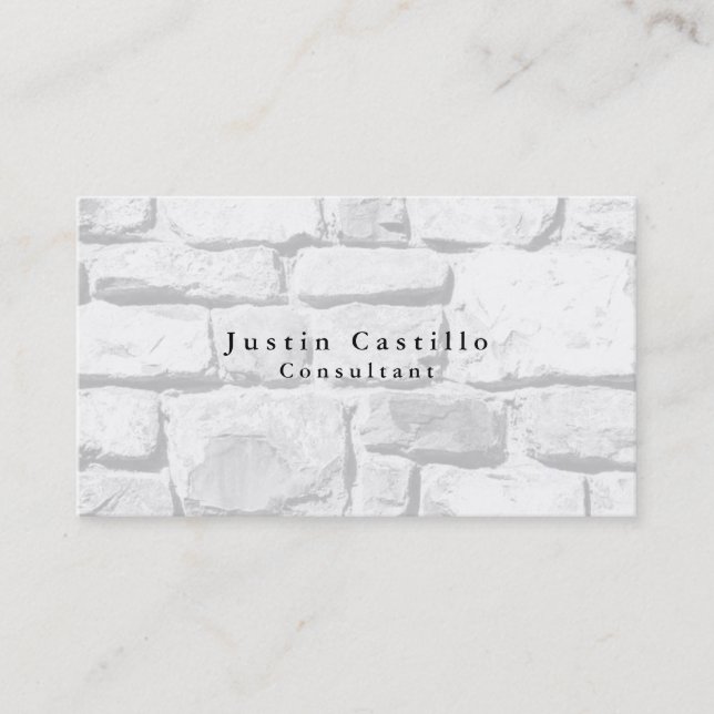Simple Plain Elegant Wall Stones Modern Business Card (Front)