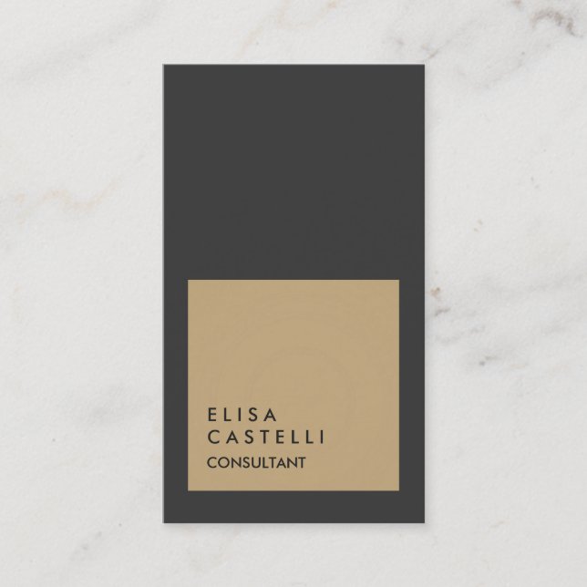 Simple Plain Grey Beige Trendy Consultant Business Card (Front)