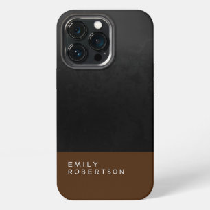 Simple Plain Grey Black Brown Modern Minimalist iPhone 13 Pro Case