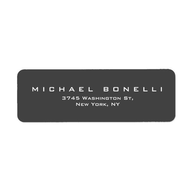 Simple Plain Grey Custom Return Address Label (Front)