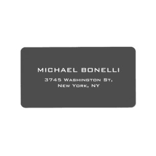 Simple Plain Grey Elegant Return Address Label