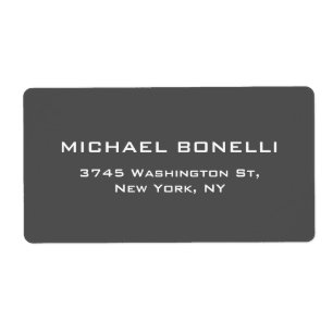 Simple Plain Grey Elegant Return Address Label