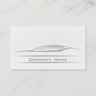 Simple Plain Grey Line Car Business Card