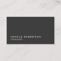 Simple Plain Grey Professional Business Card