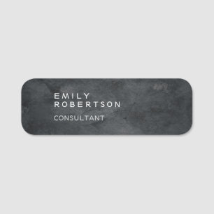 Simple Plain Grey Trendy Modern Minimalist Name Tag