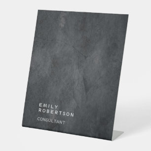 Simple Plain Grey Trendy Modern Minimalist Pedestal Sign