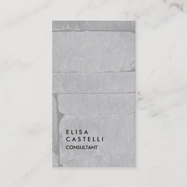 Simple Plain Grey Wall Trendy Consultant Business Card (Front)