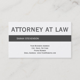Simple Plain Grey White Lawyer Business Card