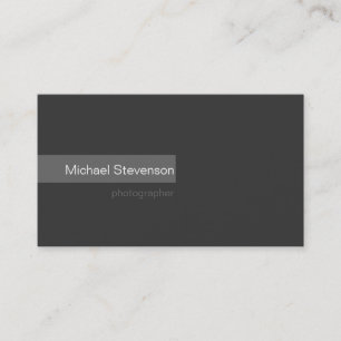 Simple Plain Grey White Photography Business Card