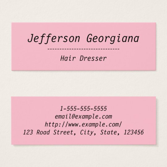 Simple & Plain Hair Dresser Business Card