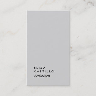 Simple Plain Light Grey Trendy Consultant Business Card