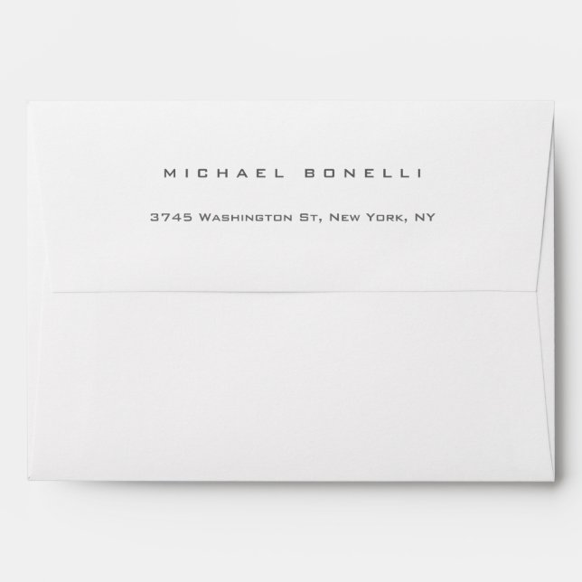 Simple Plain Minimal Elegant Modern Professional Envelope (Back (Top Flap))