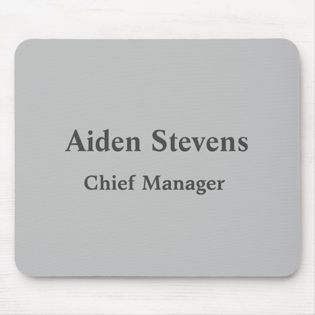 Simple Plain Minimalist Classical Mouse Mat (Front)