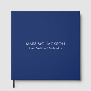 Simple Plain Minimalist Elegant Modern Blue Guest Book