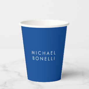 Simple Plain Minimalist Elegant Modern Deep Blue Paper Cups