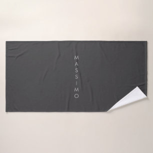 Simple Plain Minimalist Elegant Modern Grey Bath Towel