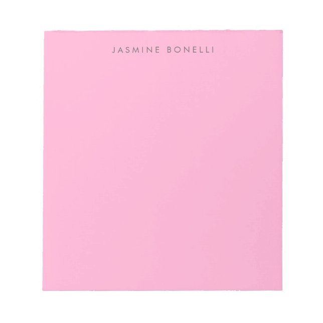Simple Plain Minimalist Elegant Modern Pink Notepad (Front)
