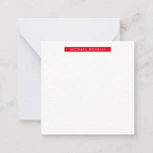 Simple Plain Minimalist Elegant Modern Red White Card