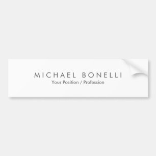 Simple Plain Minimalist Elegant Modern White Bumper Sticker