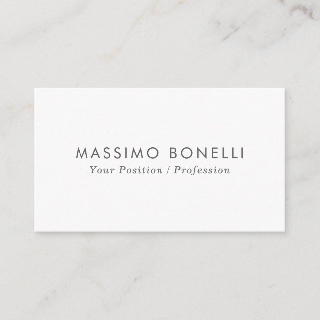 Simple Plain Minimalist Elegant Modern White Enclosure Card (Front)