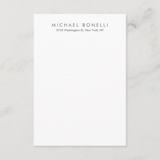 Simple Plain Minimalist Elegant Modern White Enclosure Card (Front)