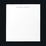 Simple Plain Minimalist Elegant Modern White Notepad<br><div class="desc">This template,  which has an extremely simple,  aesthetic and eye-catching design,  will reflect your personality. The careful selection of the letters,  the font used and the dark value of the letters are the product of a very delicate taste. Anyone who sees this template can immediately feel it.</div>