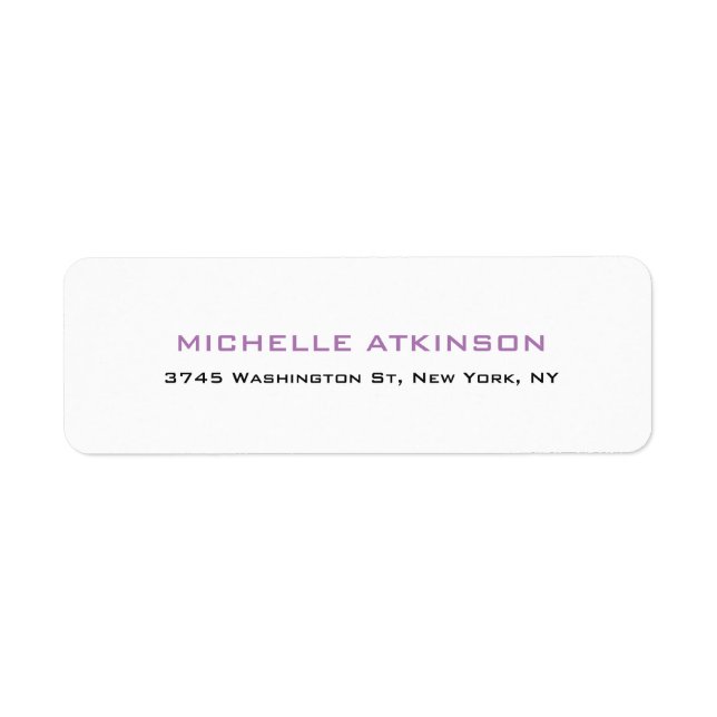 Simple Plain Minimalist Lavender White Modern (Front)