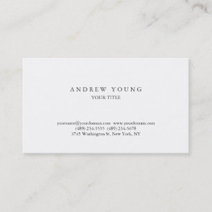 Simple Plain Minimalist Professional Business Card
