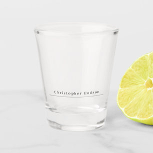 Simple Plain Minimalist Transparent Own Name Shot Glass