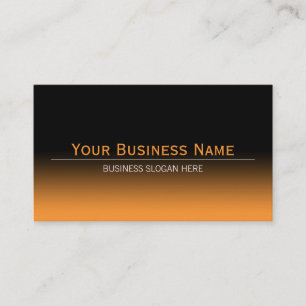 Simple Plain Modern Black & Orange Gradient Business Card