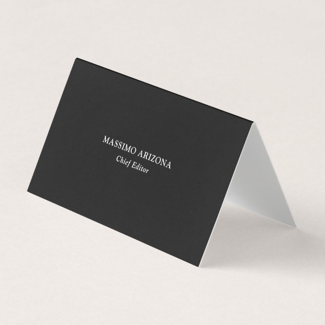 Simple Plain Modern Grey Original Premium Pearl Business Card (Front)