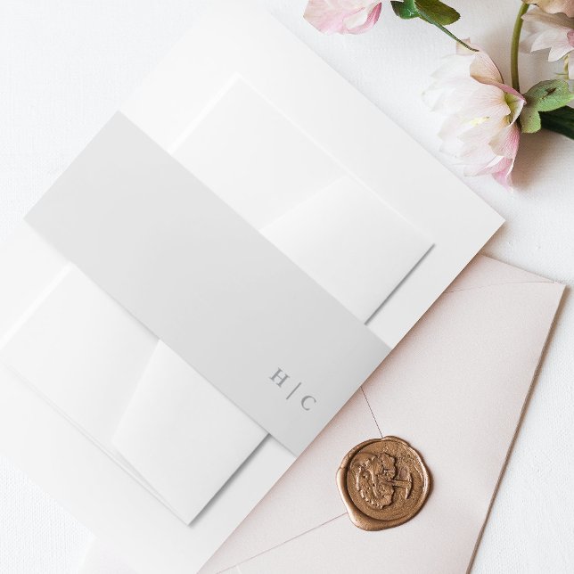 Simple Plain Modern Text Ultimate Grey Wedding Invitation Belly Band (Creator Uploaded)
