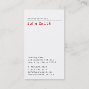 Simple Plain Neuroscience Business Card