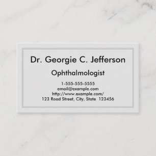 Simple & Plain Ophthalmologist Business Card