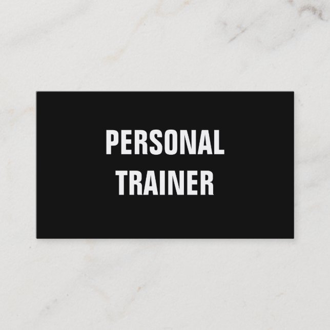 Simple & Plain Personal Trainer Business Card (Front)